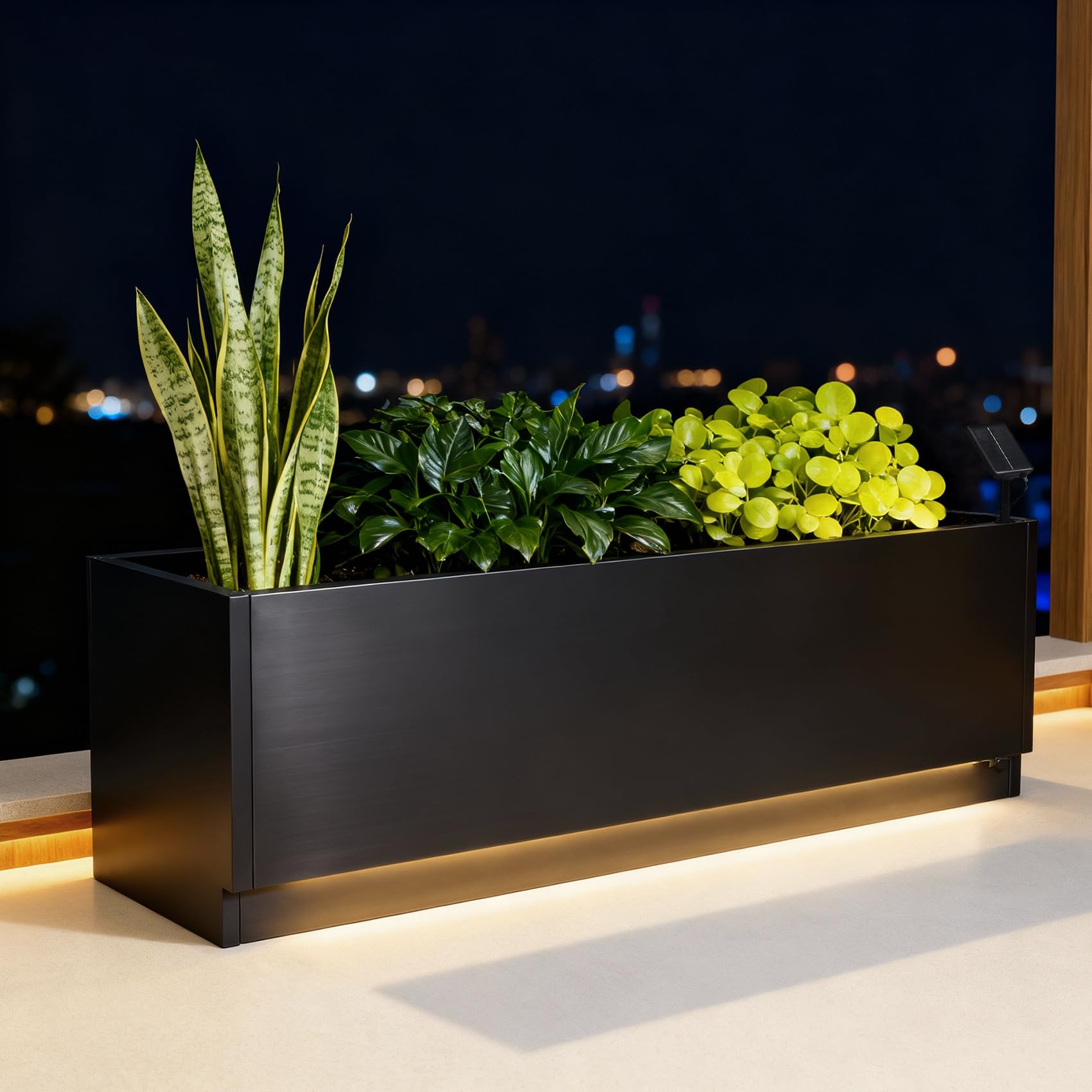 Smart Garden Box - Jardinera Metálica LED de 47x16 con