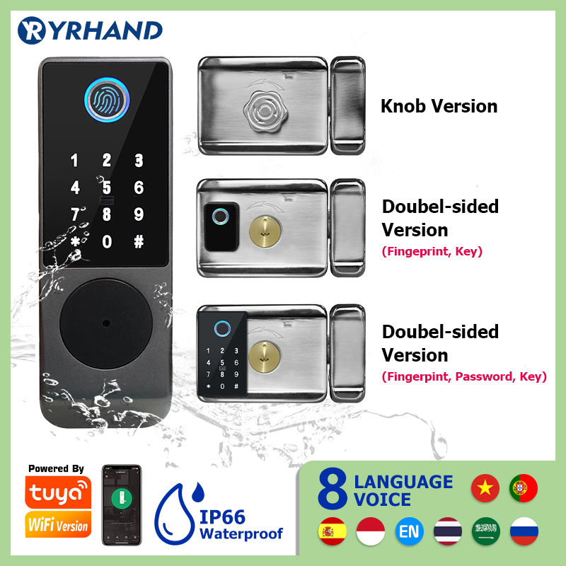 Smart Garden Door Lock - Tuya-cerradura inteligente con huella dactilar para